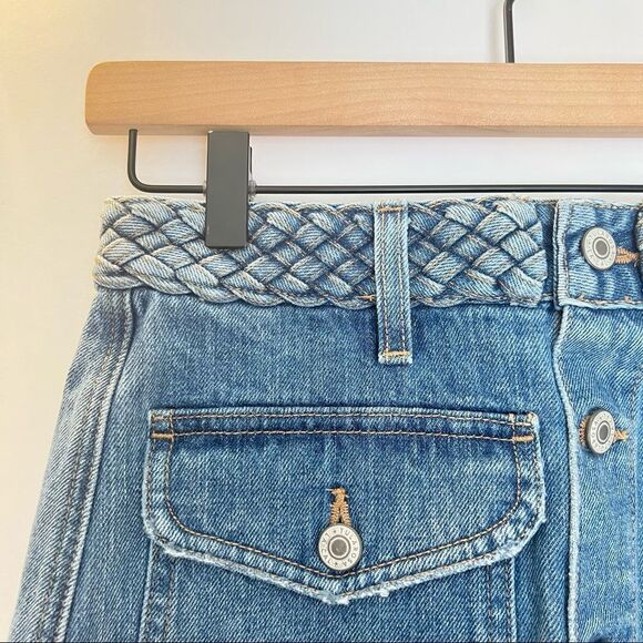 Tularosa Madelyn Braided Denim Mini Skirt in Fuji 24 - Picture 5 of 8
